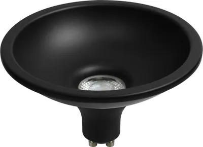 Produktbild von LED Leuchtmittel Deep-Deco Reflektor Schwarz 8W GU10 750lm warmweiß 3000K 36° Dimmbar + Ring Schwarz ES111