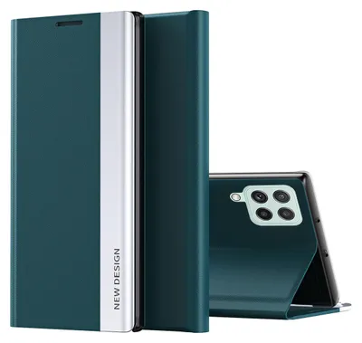 Image de Galaxy A12 5G Case, étui magnétique en cuirPolyuréthaneavec fonction stand pour Samsung Galaxy A12 5G Vert