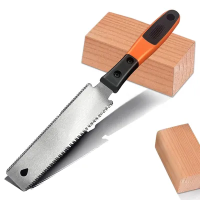 Produktbild von Japanische Handsäge Zugsäge Japansäge - Doppelseitig - Antirutsch-Griff - Kohlenstoffstahlklinge - Für Holz und Kunststoff