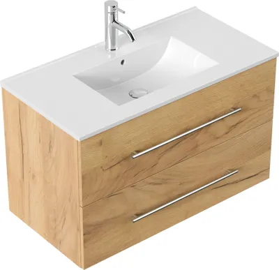Produktbild von Badmöbel Firenze 90 SoftClose eiche gold : Eiche Gold Varianten: Eiche Gold