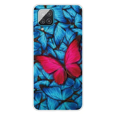 Immagine prodotto di Per Samsung Galaxy A12 Silicone TPU Rosso Farfalla Custodia del telefono cellulare
