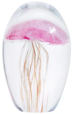 Glasquallenfigur handgeblasen 5,1 cm rosa Dekoration