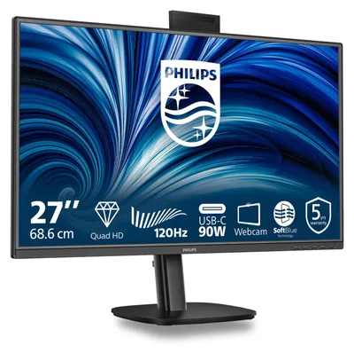 Produktbild von Philips 27B2U3601H - 3000 Series - LED-Monitor - 68.5 cm (27") - 2560 x 1440 QHD @ 120 Hz - IPS - 350 cd/m² - 1500:1 - 4 ms - HDMI, DisplayPort, USB-C - Lautsprecher - Schwarz