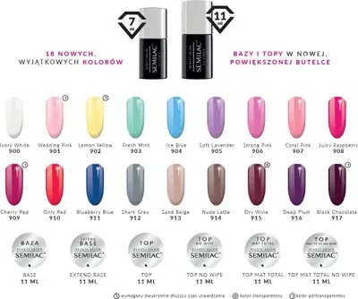 Image de Semilac | Top Coat No Wipe - 11 ml - Transparent - Haute brillance - Vegan et longue tenue