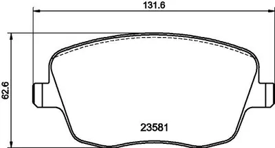 Produktbild von HELLA Bremsbeläge Satz Vorne Bremsklötze für VW POLO (9N) 8DB 355 018-801