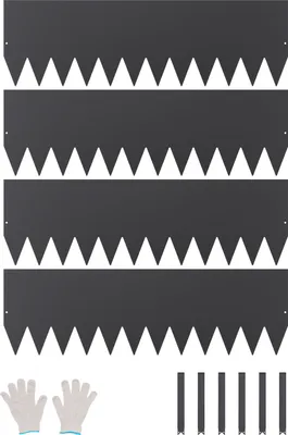 Zdjęcie produktu dla VEVOR Obrzeża trawnikowe zestaw 4 1016 x 304,8 x 1,5 mm Odporne na rdzę metalowe obrzeża Łatwe w montażu Rozdzielacz ścieżki ogrodowej Czarny