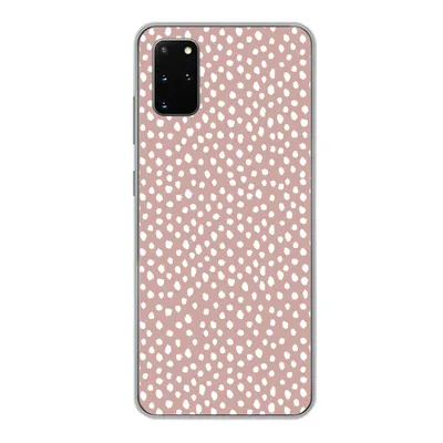 Produktbild von MuchoWow® Handyhülle Schutzhülle Hülle für Samsung Galaxy S20 Plus Polka dots - Weiß - Rosa Silikon Softcase Handy Hülle - Hartschale