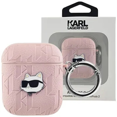 Produktbild von Karl Lagerfeld, Hülle für AirPods 1/2 mit Choupette Prägung, Rosa