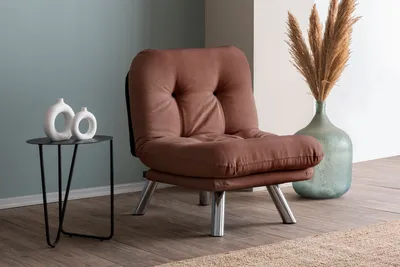 Produktbild von Hanah Home, Misa Small Solo - Light Brown, 1-Sitzer-Schlafsofa, 100 % METALL, Hellbraun, 110 x 70 cm