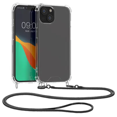 Produktbild von kwmobile Schutzhülle kompatibel mit Apple iPhone 13 - Hülle - Handykette - Silikon Handyhülle Cover Case Schwarz