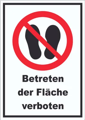 Produktbild von Betreten der Fläche verboten Aufkleber A9 (37x52mm)
