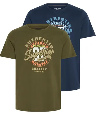 Produktbild von Blend BHJACE 2-Pack Herren T-Shirt Kurzarm Shirt 100% Baumwolle regular fit