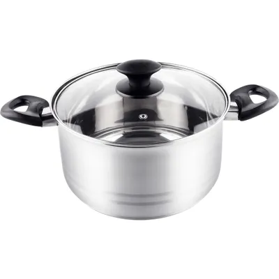 Obrázok produktu pre LAMART LTB2212 kastról so sklenenou pokrievkou, priemer 22 cm, 4,6 l, nerezový riad, sklenená pokrievka s otvorom pre paru