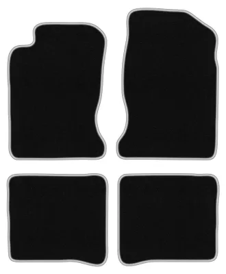 Produktbild von Fußmatten Velours Schwarz/Silber für Toyota Carina E 1992-1998 Set 4-tlg