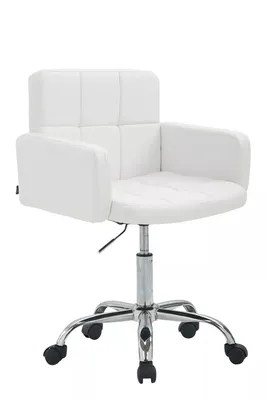 Produktbild von In And OutdoorMatch Ergonomischer Arbeitshocker mit Rückenlehne Sonya - Hocker höhenverstellbar - Auf Rollen - Bürostuhl - Weiß