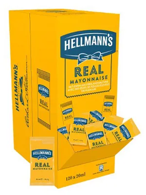 Verpackungsbild Hellmanns Real Mayonnaise für Saucen Dips Portionspackungen 120x20ml