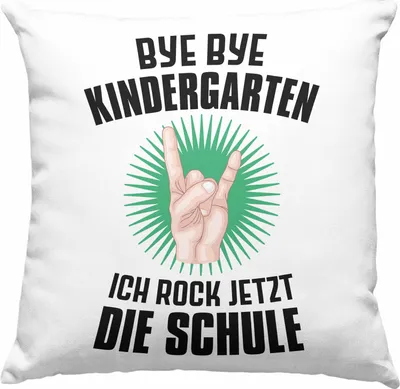 Produktbild von Trendation - Einschulung Junge Rocke Jetzt Die Schule Geschenk für Schultüte Füllung Deko-Kissen mit Füllung 40x40 Schulstart 1. Schultag Schuleinführung Schulanfang Geschenkidee Schulkind 2022 (Rosa)