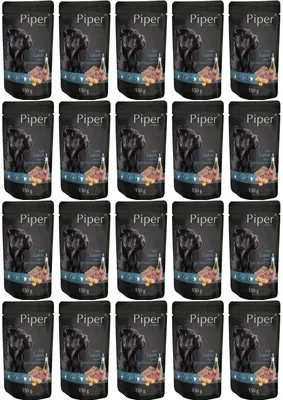 Produktbild von Piper Animals - Nassfutter für Hunde - mit Lammfleisch, Karotten und braunem Reis 150g (20-er pack)