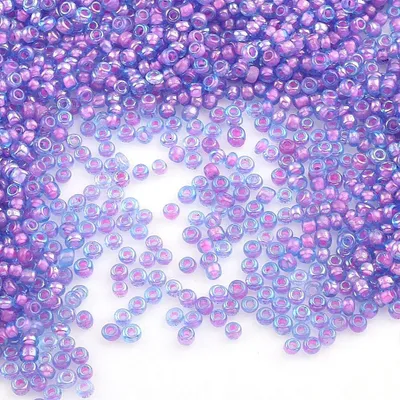 Image de Perles de verre - Diamètre : 4 mm - Pour la fabrication de bijoux - Couleur intérieure : violet - Quantité : 1100 pièces