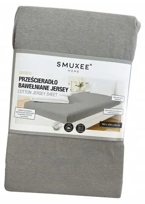 Produktbild von Smukee Baumwoll Jersey Bettlaken Grau 160x200 cm