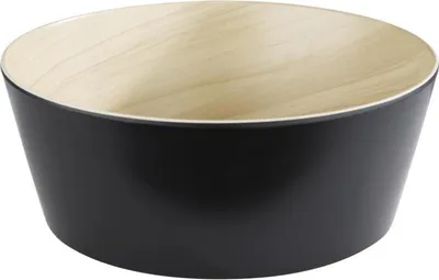 Produktbild von APS 84614 Schale FRIDA, Melamin, Antirutsch-Füßchen, Ø 26,5 cm, Höhe 10,5 cm, schwarz/Holzoptik