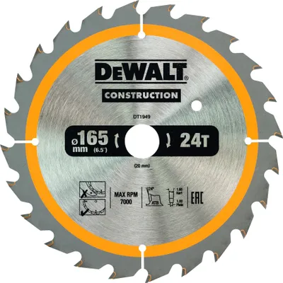 Produktbild von DeWalt Kreissägeblatt Akku 165/20 mm 24WZ
