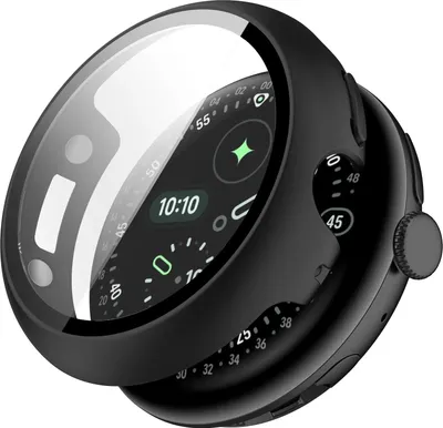 Produktbild von Strap-it Hartschalenetui mit Glas passend für Google Pixel Watch 4 - 45mm - Robuste Displayschutzhülle - Optimaler Schutz für Ihre Smartwatch - Schwarz