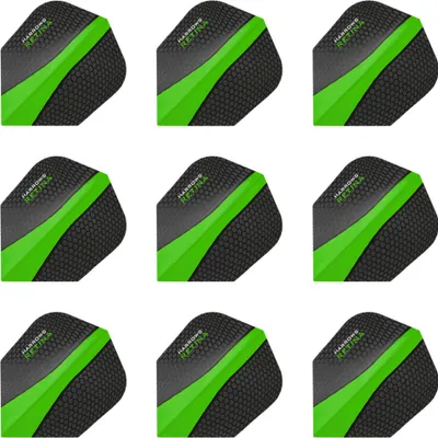 Produktbild von Harrows | Retina | Dart Flights | Standard | 100 Mikron | Grün | 3 Sets = 9 Flights