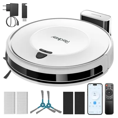Produktbild von Staubsauger Roboter 10000Pa-Redkey E6 - Ultradünn & Leise, 150 Min Laufzeit, Ideal für Teppiche, Tierhaare und Hartböden, mit WiFi/Alexa/App-Steuerung
