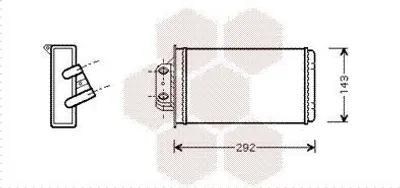Produktbild von VAN WEZEL 17006273 Wärmetauscher Innenraumheizung Kühler für FIAT Strada Pickup (178) PALIO Weekend (178DX) PALIO (178BX)