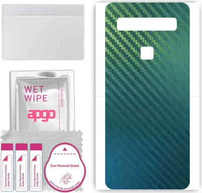 Produktbild von apgo Rückseite Schutzfolie, Skin, kompatibel mit TCL 10 5G UW, Hinten Displayschutzfolie aus Vinylfolie, kratzfest, einfache Montage - Kohlenstoff-Chamäleon CAKA1