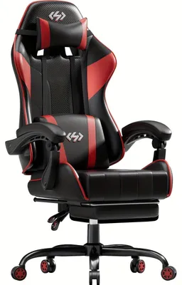 Obrázek produktu pro Ergonomická herní židle s bederní opěrkou, podnožkou a nastavitelnou opěradlem