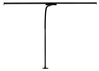 Image de Lampe de bureau LED Dimbare avec pince – Deux têtes – Bras flexible – Noir