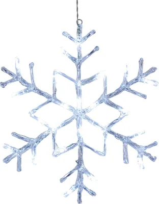 Produktbild von EGLO LED Fensterdeko hängend Antarctica, Hängedeko Schneeflocke, Dekoleuchte, Stahl, Kunststoff in weiss, transparent, kaltweiß IP44