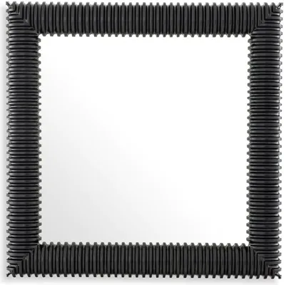Produktbild von Casa Padrino Luxus Wandspiegel Schwarz 100 x 6 x H. 100 cm - Quadratischer Spiegel mit hochwertigem Mahagoni Rahmen - Wohnzimmer Spiegel - Schlafzimmer Spiegel - Garderoben Spiegel - Luxus Möbel