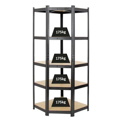 Produktbild von Eckregal Ragnar | HxBxT 180x70x40 cm | Fachlast 175kg | Schwarz