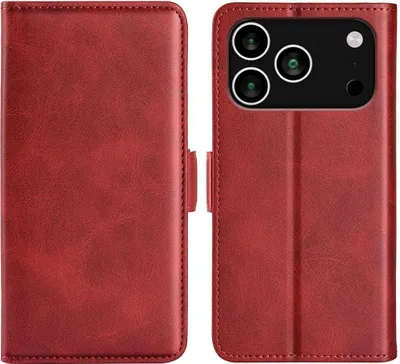 Produktbild von Mobigear Slim Magnet iPhone 17 Pro Hülle Klapphülle Geldbörse - Rot
