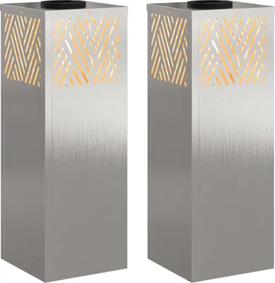 Immagine prodotto di Faro LED solare per sentieri 2 pcs Argento Acciaio inossidabile
