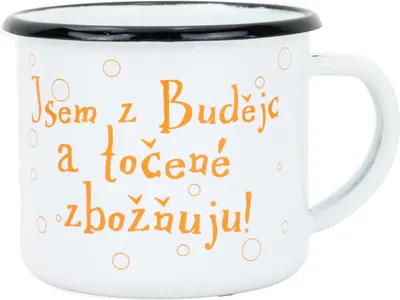 Obrázek produktu pro BELIS Smaltovaný hrnek 8 cm/0,35l, bílý "točené" v krabičce