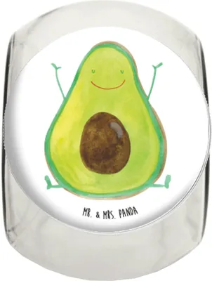 Produktbild von Mr. & Mrs. Panda gewürzglas Avocado Glücklich L 870ml - Weiß - Geschenk, Freude, Aufbewahrungsdose, Frucht, Chaos, Süßigkeiten Glas, keksdose, Bonboniere, Kaffeedose