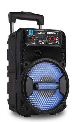 Produktbild von iDance Bluetooth Party-Lautsprecher Boombox mit Rollen und Mikrofon schwarz