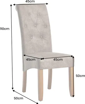Produktbild von riess-ambiente Design Stuhl CASA taupe Microfaser mit Zierknöpfen Pinie Massivholzbeine