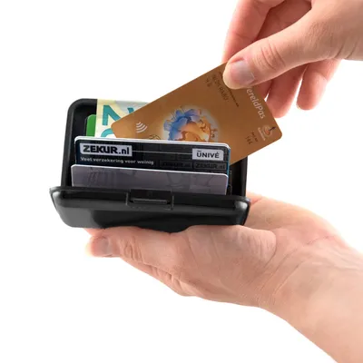 Immagine prodotto di Portacarte in alluminio - 6 carte - Antifrode - Nero