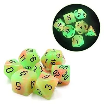 Immagine prodotto di Foam Brain Games Würfel Glow in the Dark Mango RPG Set