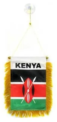 Mini-Flagge Kenia 15x10 cm Polyester 100D mit Saugnapf