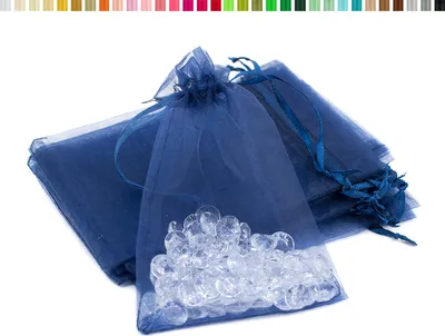 Organzasäckchen 7x9cm dunkelblau navy blau dunkel nachtblau