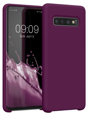 Produktbild von kwmobile Handyhülle für Samsung Galaxy S10 Hülle - Case Silikon - Kabelloses Laden - Schutzhülle Cover in Bordeaux Violett