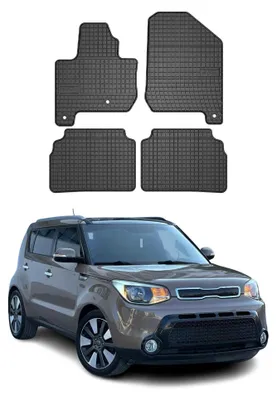 Imagen del producto de Alfombrillas de goma para el Kia Soul EV, modelo 2014-2019, color negro, juego de 4 piezas