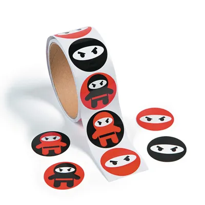 Produktbild von Ninja Samurai Aufkleber Sticker 100 Stück Mitgebsel Gastgeschenke Partytüten