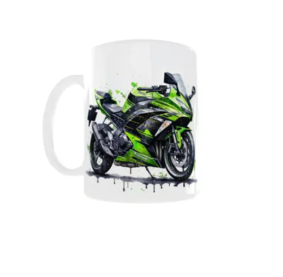 Obrázek produktu pro Hrnek 300ml pro fanouška motocyklů Motocyklový závodník Motorka zelená